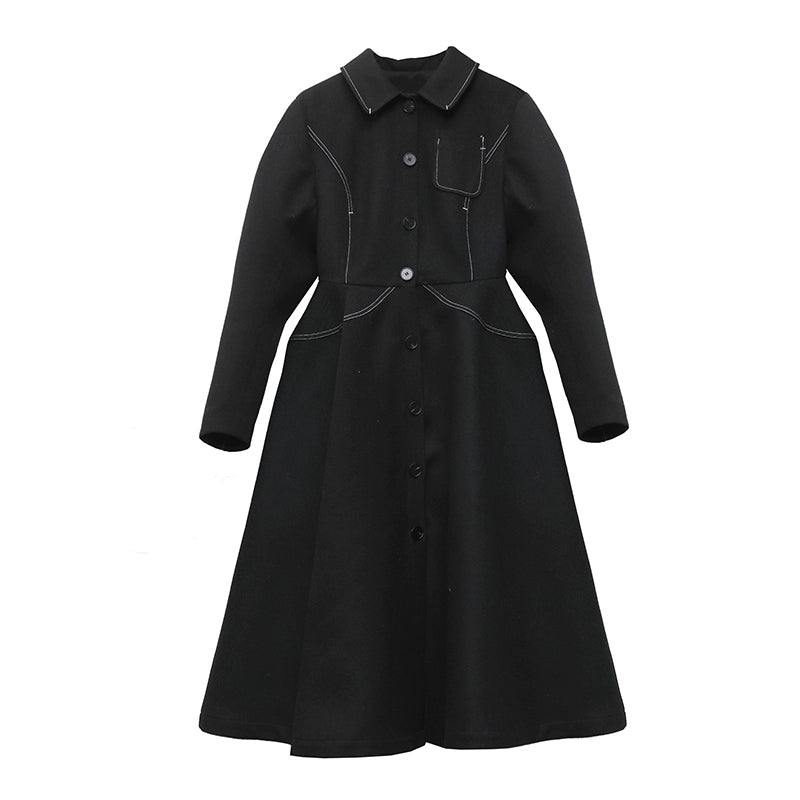 Hepburn Style Retro Waistband Woolen Skirt Jacket D422