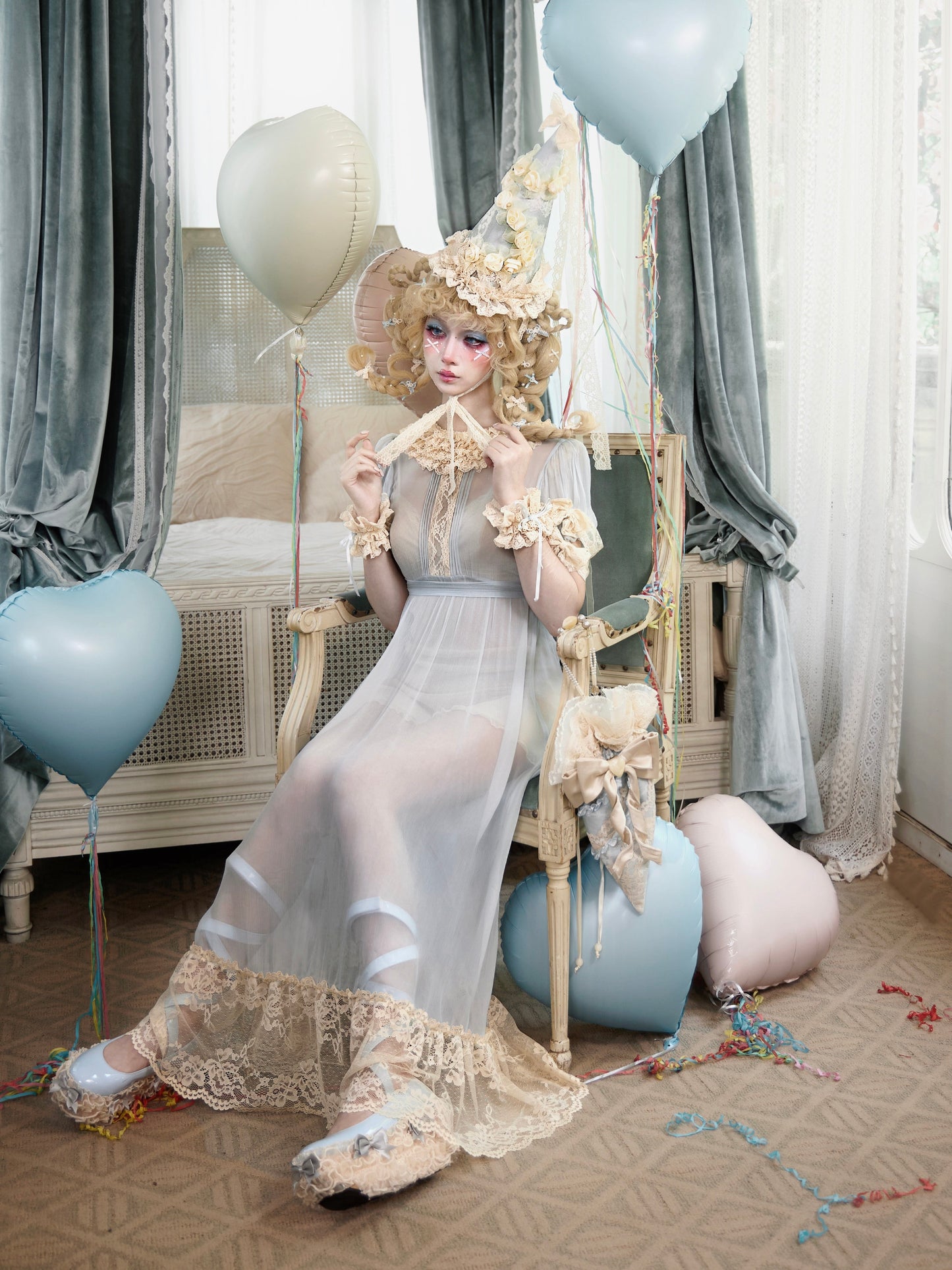 Baby Blue Rococo Lace Dress | French Doll Princess Dress