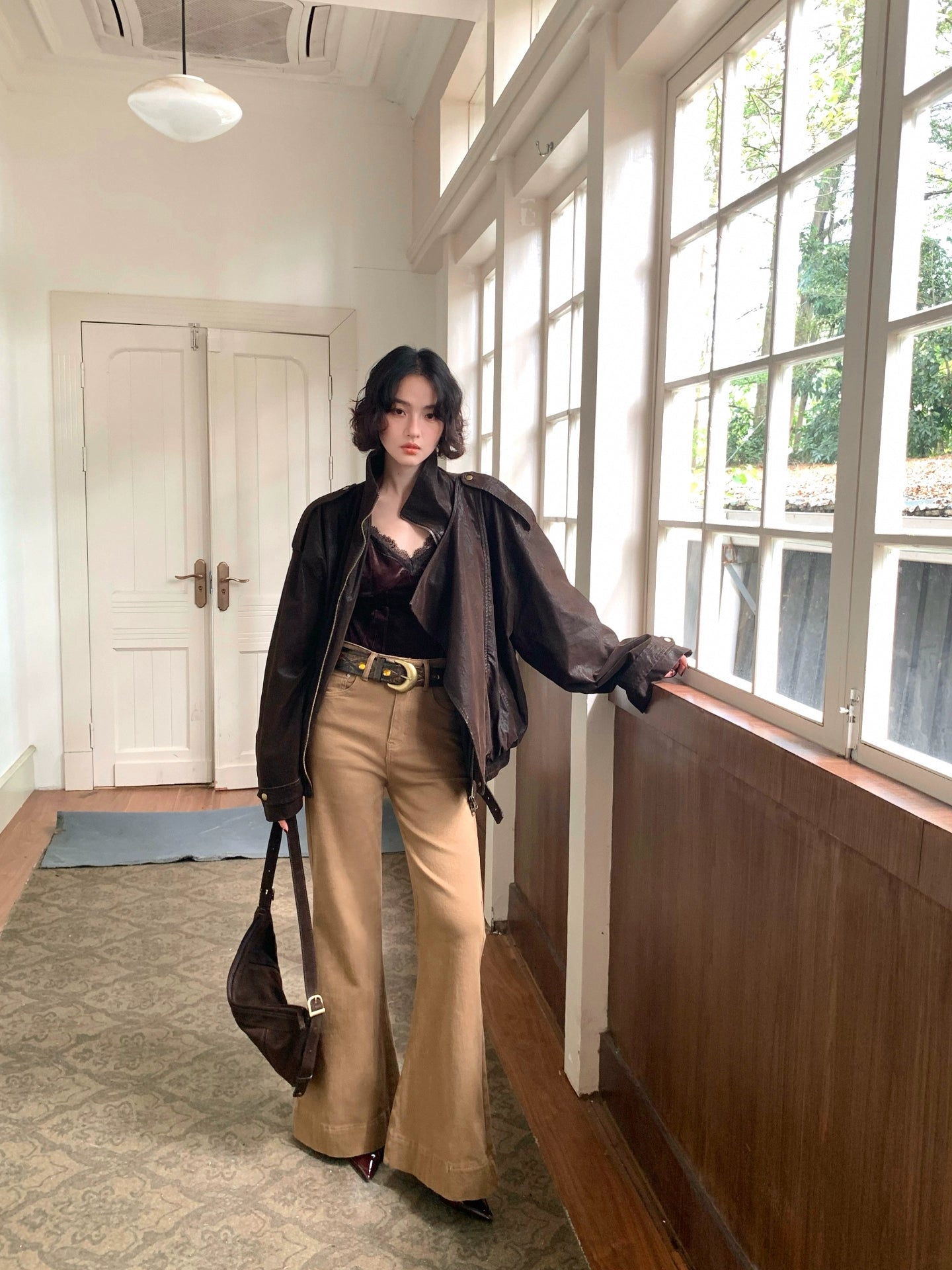 Jiu Wu High-Waisted Slim Straight Flared Jeans – Retro Autumn/Winter Fit