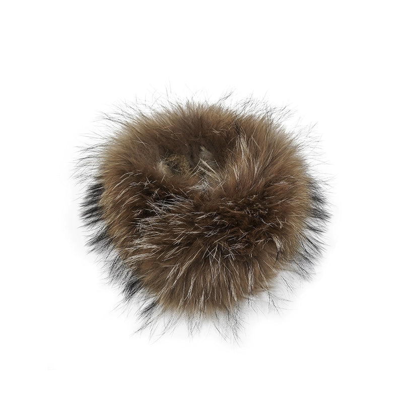 Raccoon & Rabbit Fur Double-Sided Scarf – Luxurious Thermal Wrap
