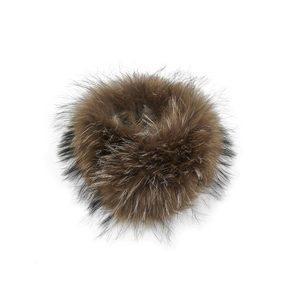 Raccoon & Rabbit Fur Double-Sided Scarf – Luxurious Thermal Wrap