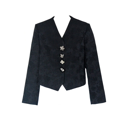 Cappotto con fibbia diamante nera