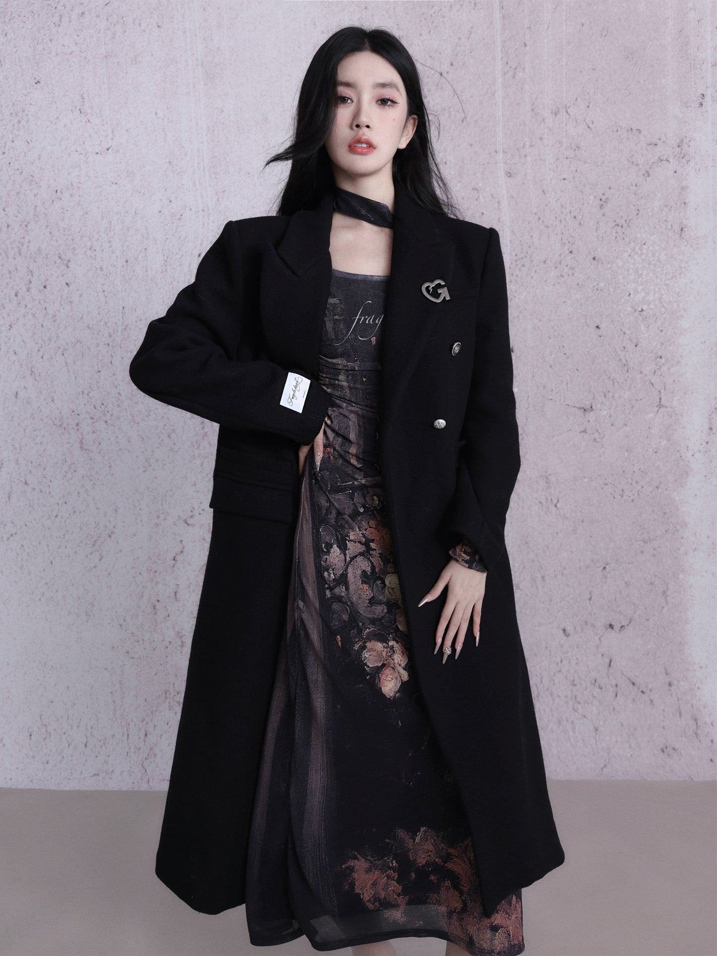 Korean Academy 50 Wool Double Breasted Long Coat