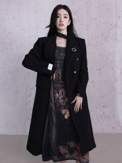 Korean Academy 50 Wool Double Breasted Long Coat