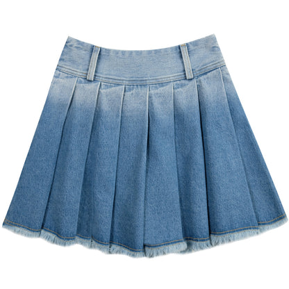 Gradient A-line Denim Skirt