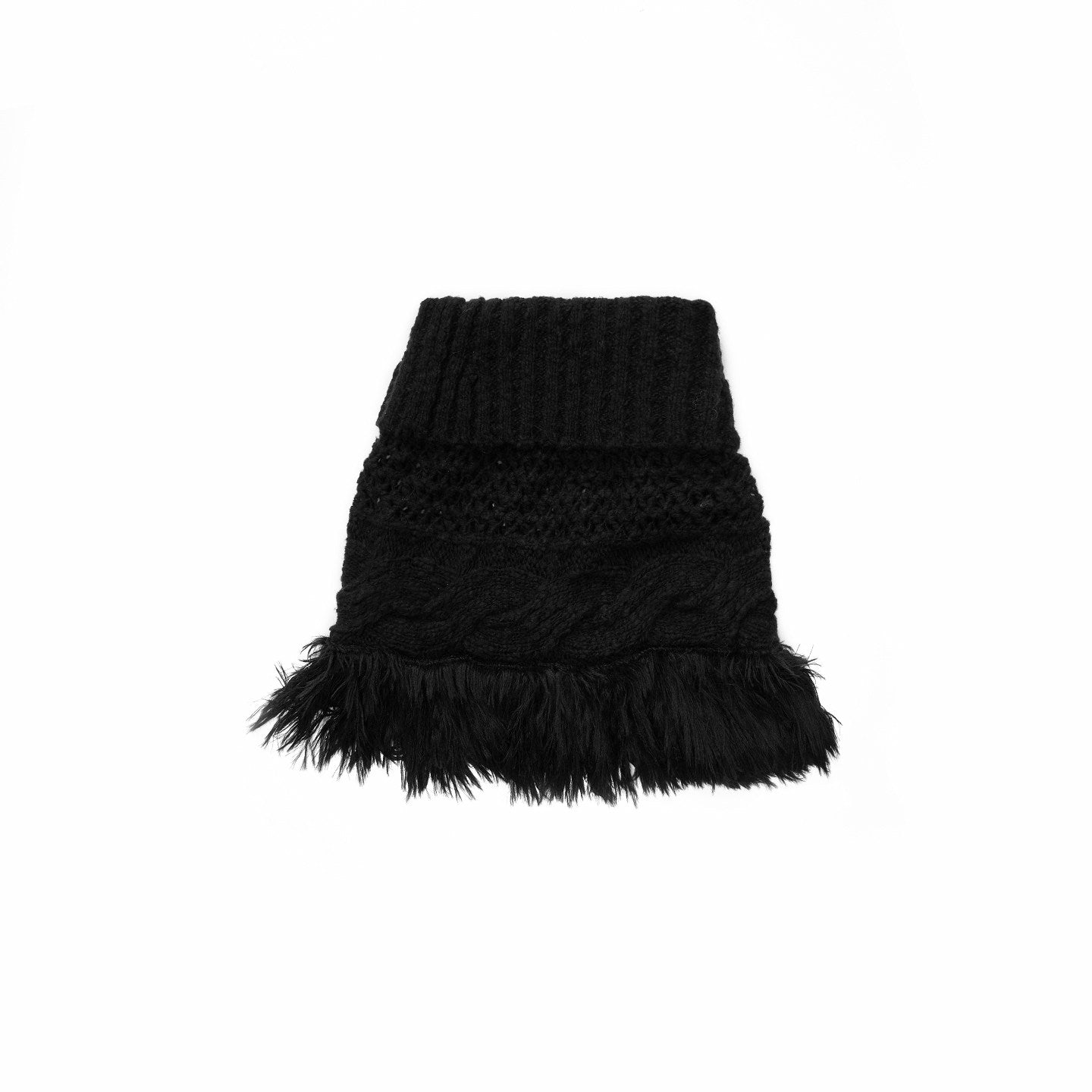 Cable Knit Tassel Cape