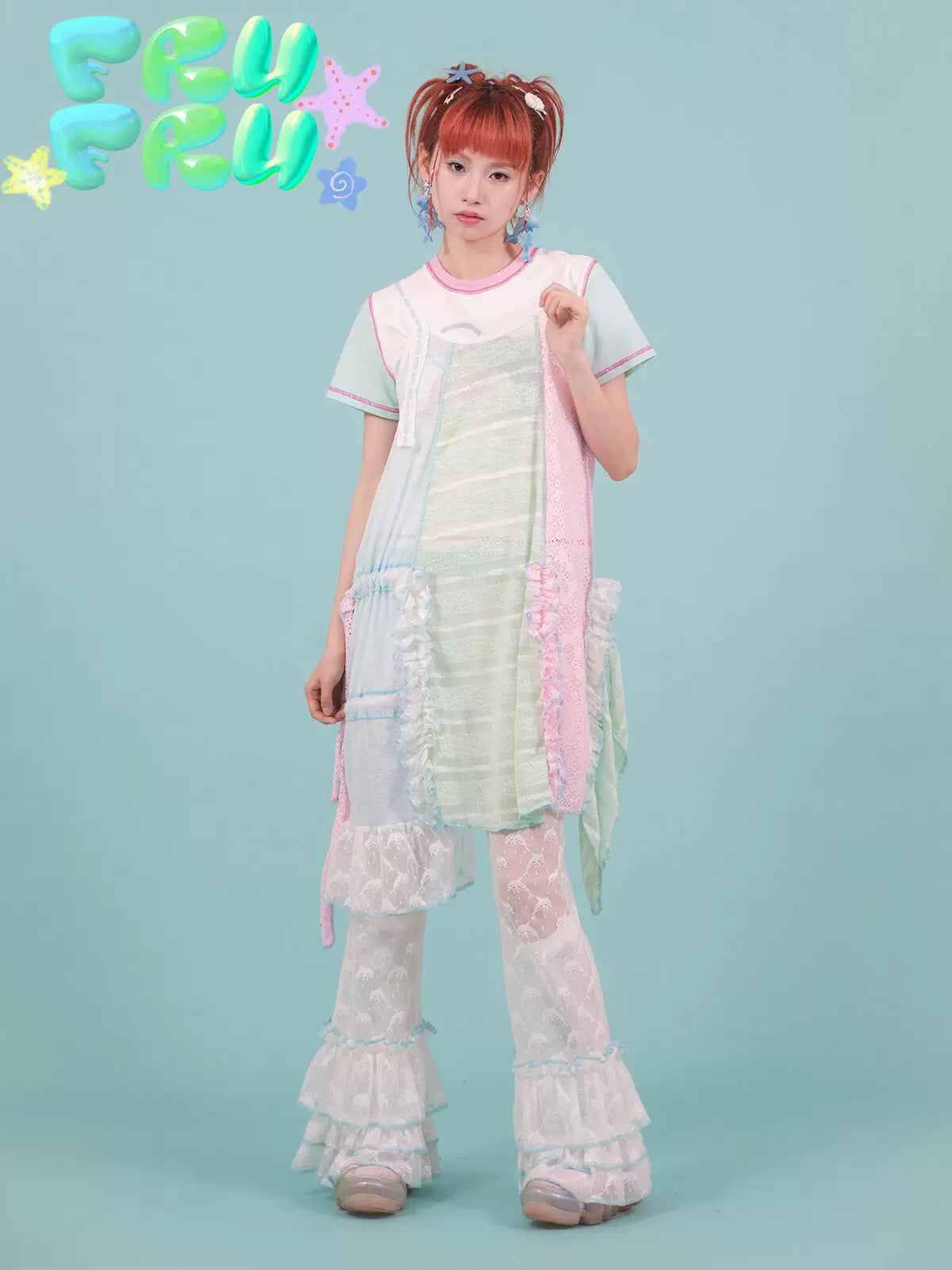 Gollum Store Original Girls' Lace Hollow-Out Patchwork Summer Niche Layered Strappy Camisole Dress