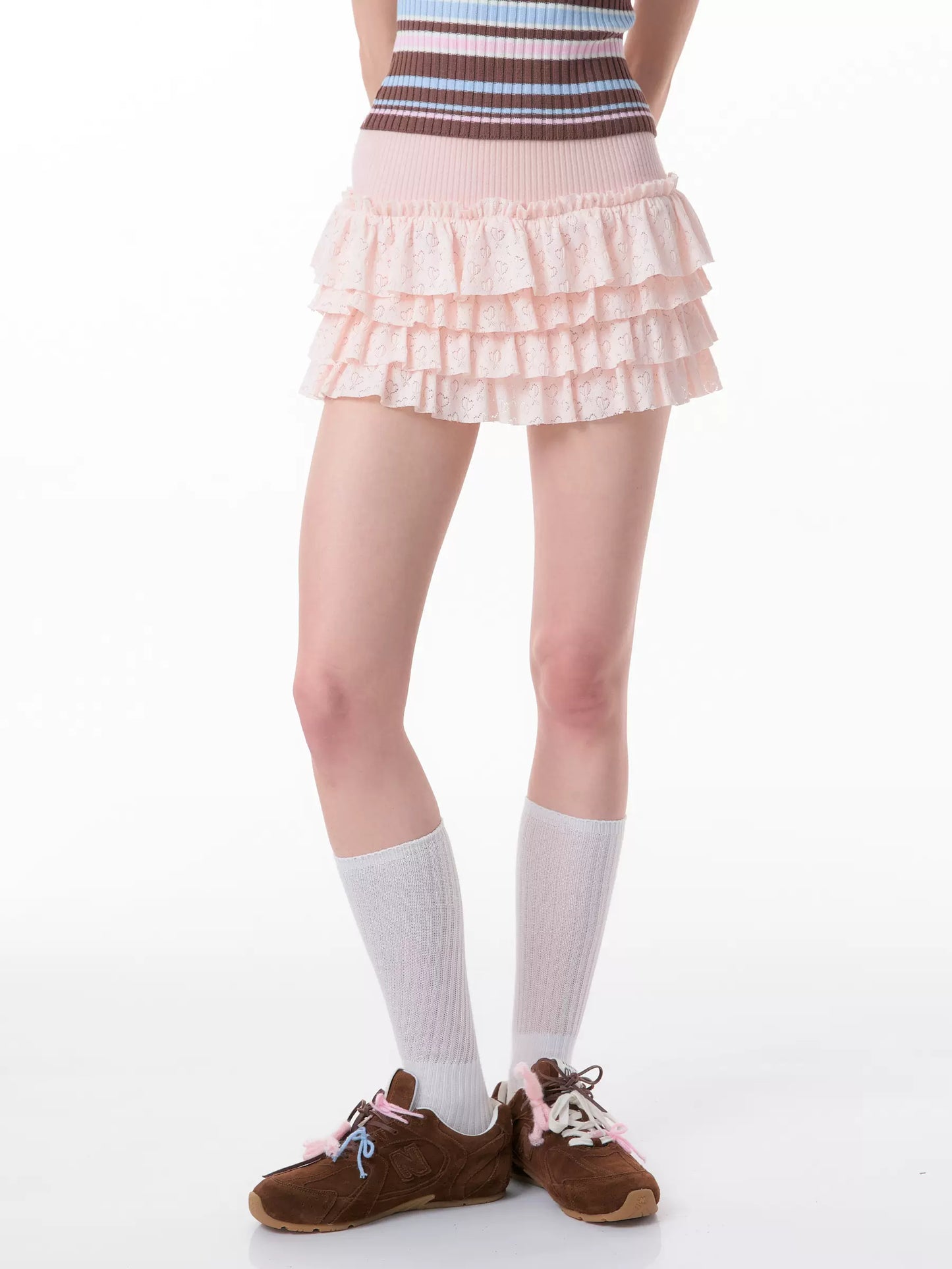 Pink Love Fluffy Cake Skirt | Retro High Waist Slim Fit for Summer