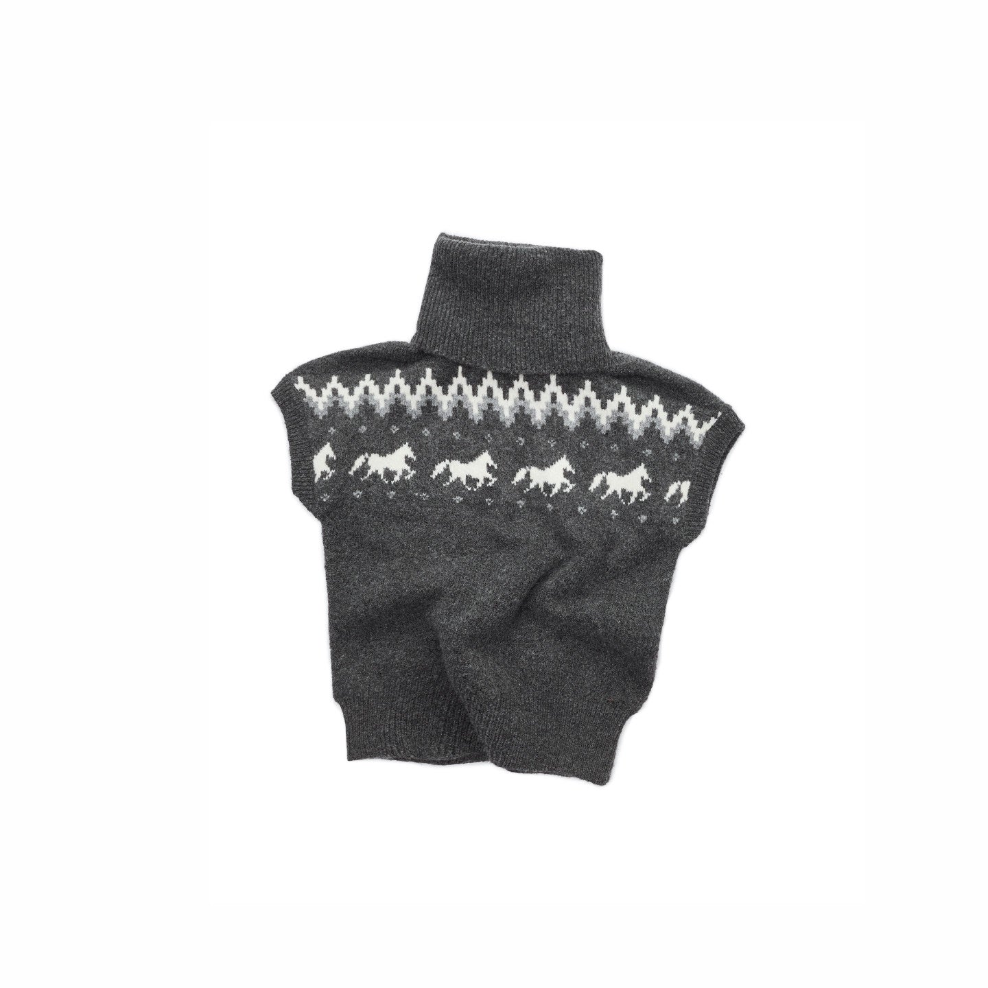 Fair Isle Pony High-Neck Knit Top