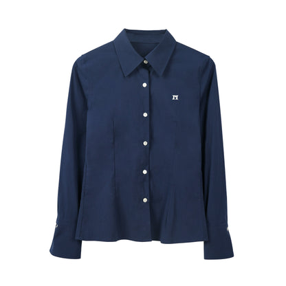 Polo Collar Solid Color Shirt