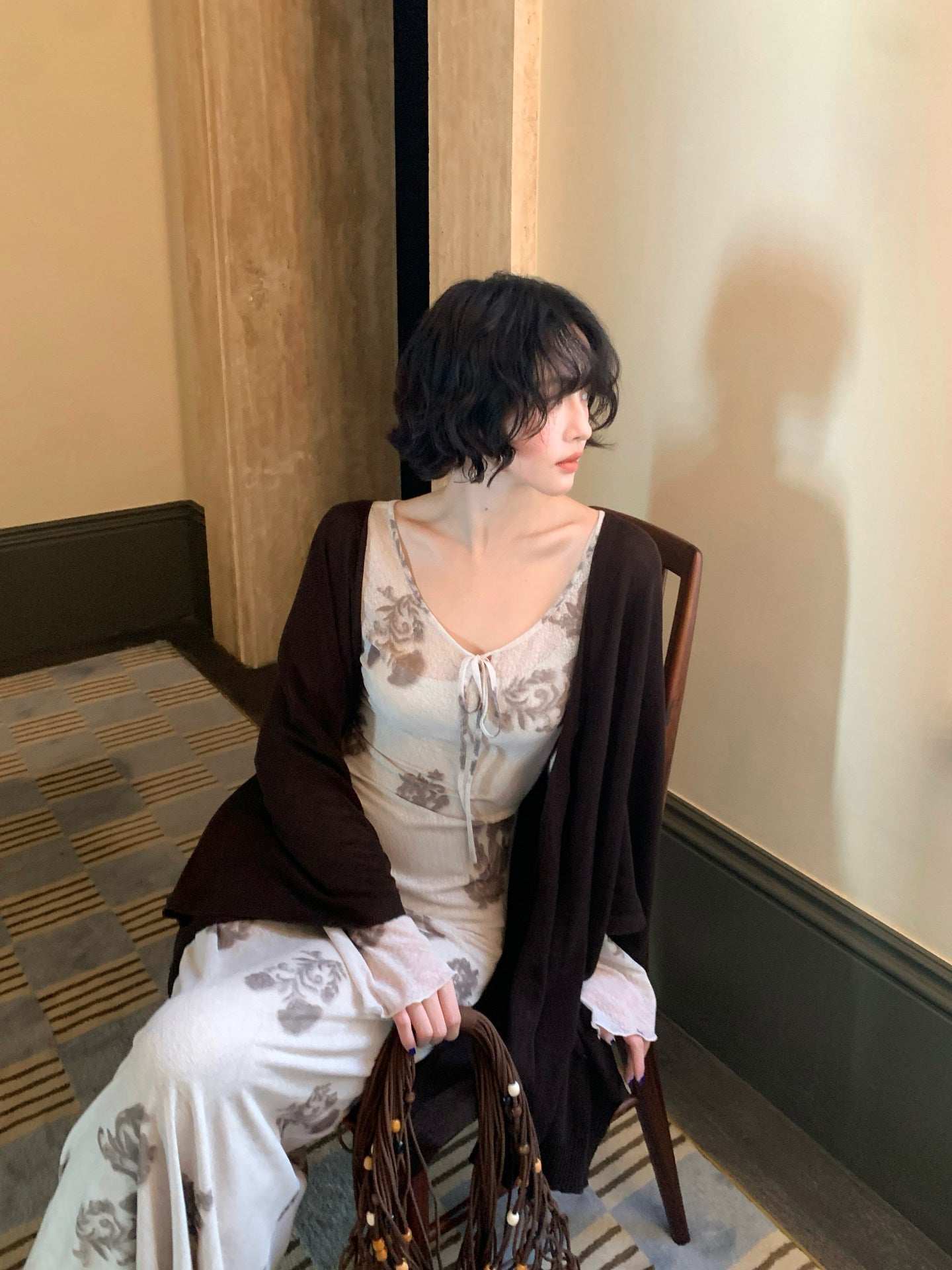 Knitting Language Reversible Knit Cardigan & Shoulder Vest – Hong Kong Retro Style