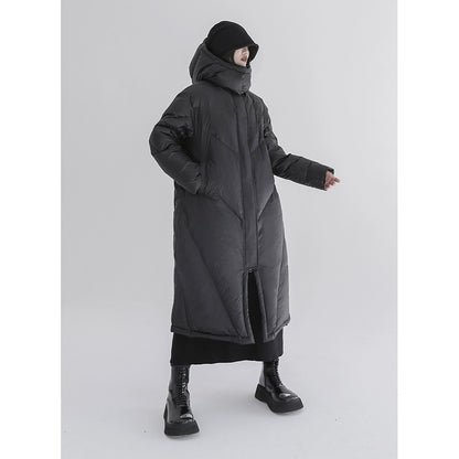 V-Shaped Quilted Down Coat