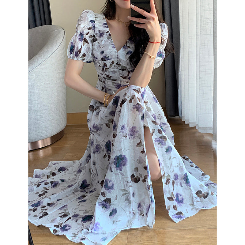 Vacation Bubble Sleeve Dress