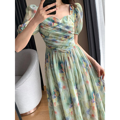 French Printed Bubble Dress