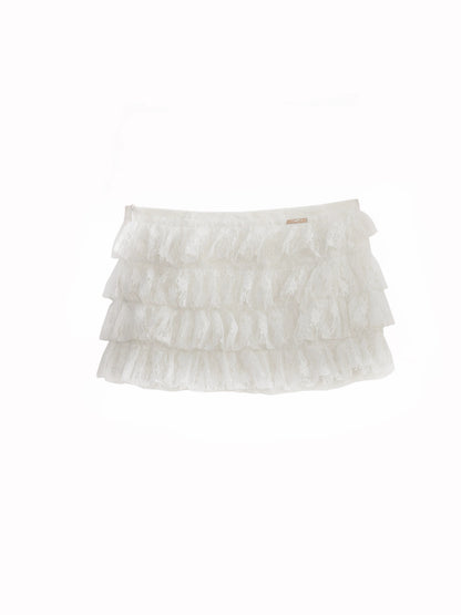 Ballet Girl Multi-Level Lace Mini Skirt