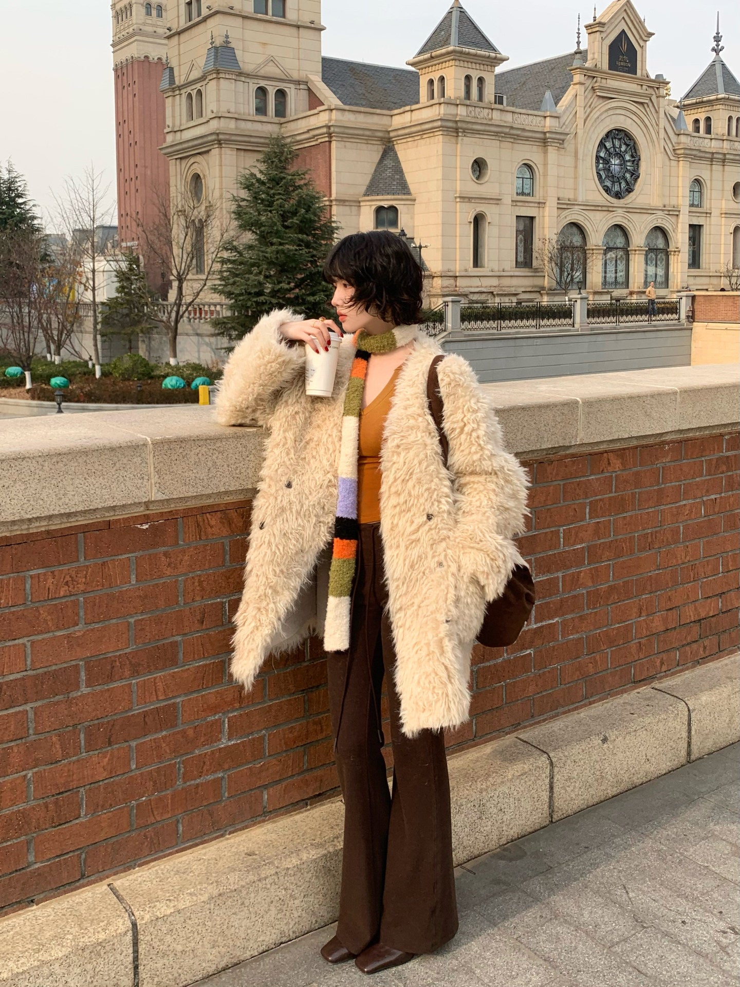 Coffee Brown Bootcut Trousers