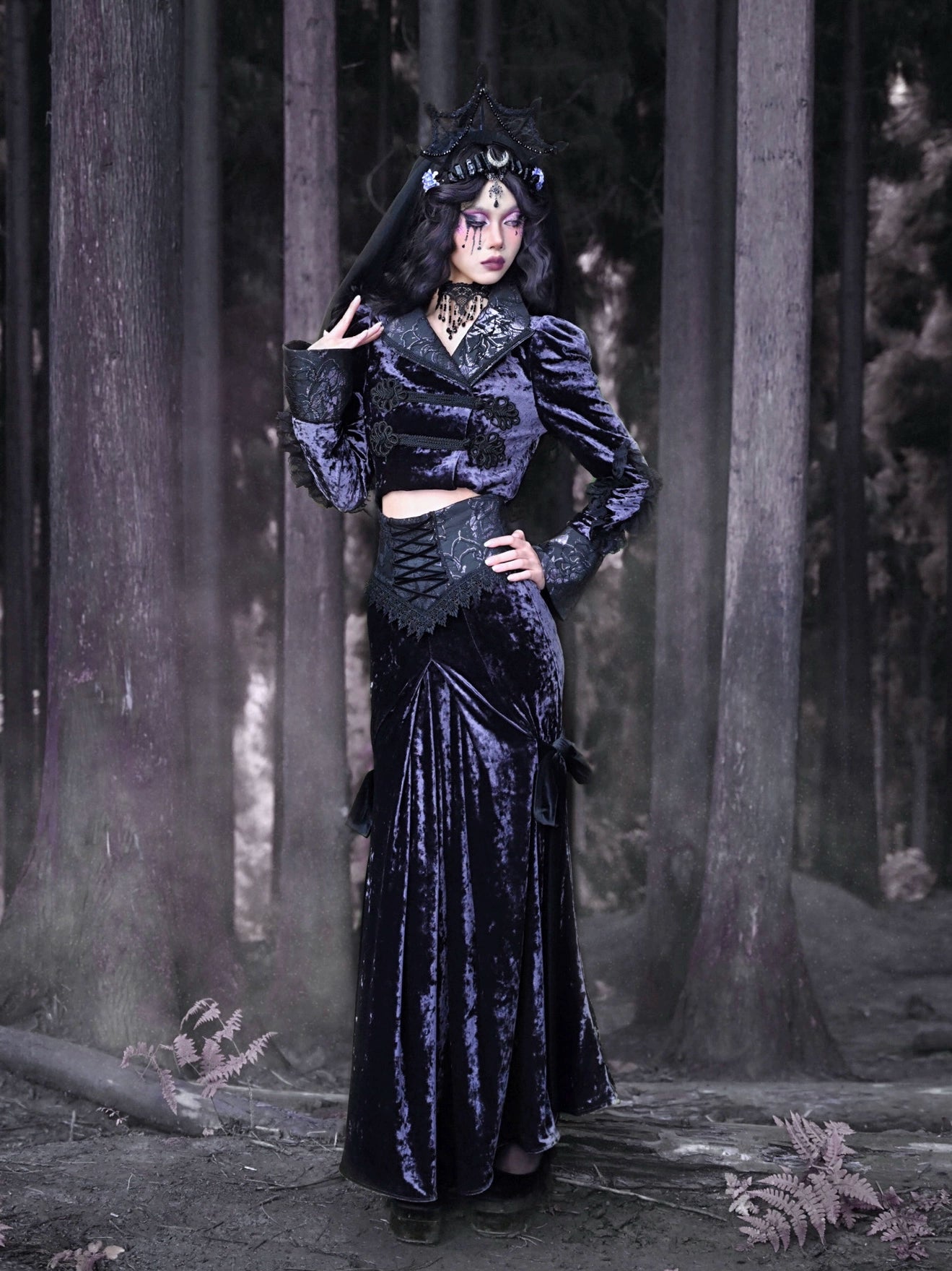 Luna Ritual Velvet Fishtail Skirt