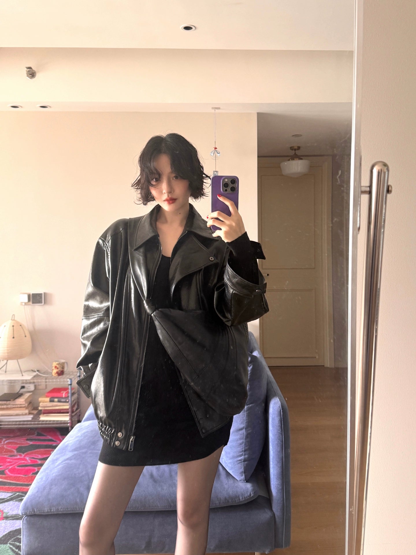 Brown Amber Eco-Leather Motorcycle Jacket – Hong Kong Retro Autumn Style