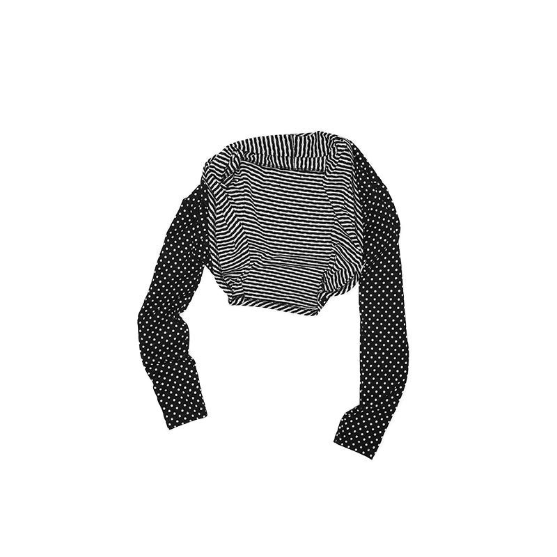 Reversible Polka Dot Stripe Suspender Jumpsuit – Slimming Short Set