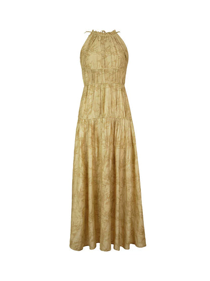Bamboo Jacquard Halter Dress