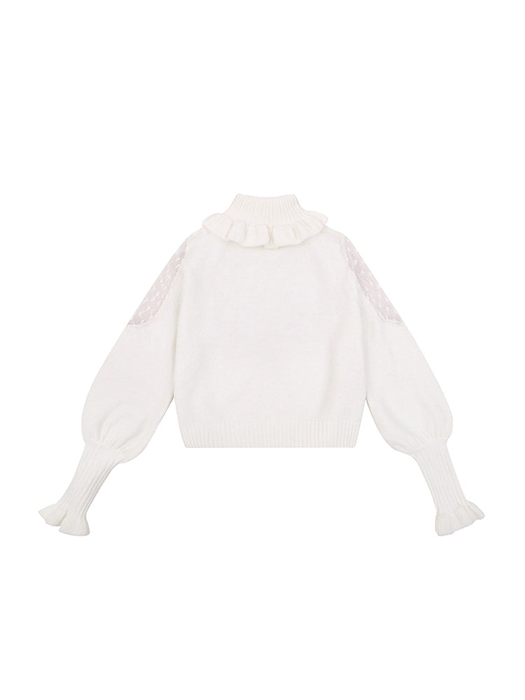 Cotton Rabbit Accordion Pleated Strap Skirt + Turtleneck Base Layer