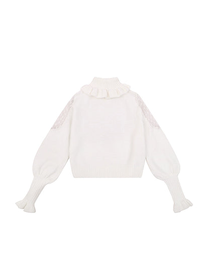 Cotton Rabbit Accordion Pleated Strap Skirt + Turtleneck Base Layer