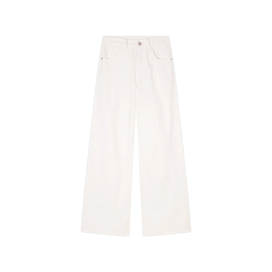 [Korean Vibes] White Straight-Leg Wide-Leg Jeans - Summer Edition