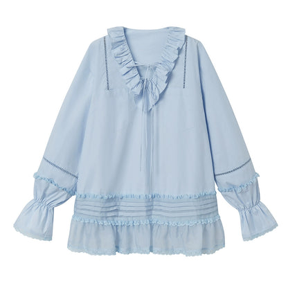 Pleated Lace Patchwork Top