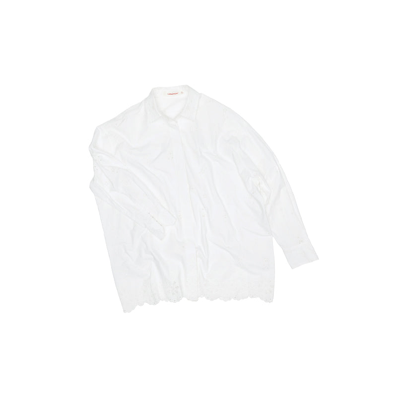 Jacquard Silhouette White Shirt – Elegant Premium Texture