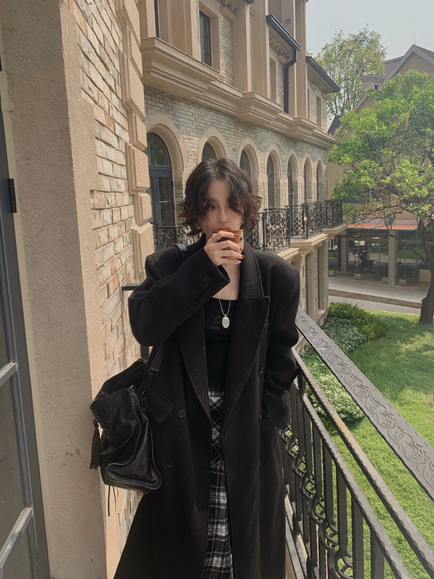 Black Wool-Blend Jacket – Minimal Hong Kong Retro Fall/Winter Style