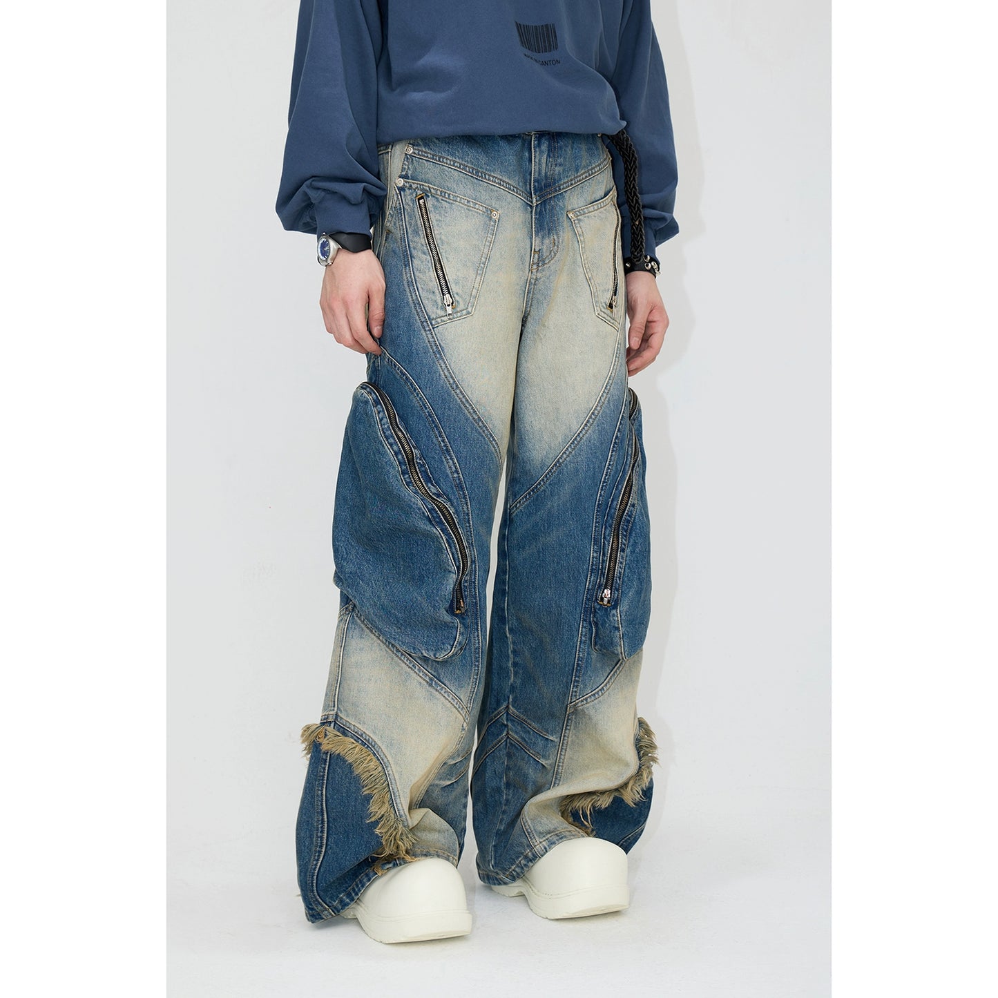 Jeans interstellare irregolare -jeans da lavoro pesanti pesanti