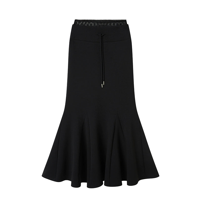 Lace Waist Fishtail Skirt
