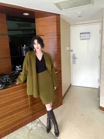 Qiulin Wool Jacket & Skirt Set