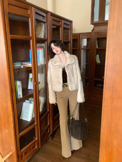 Lapel Eco-Fur Jacket – Hong Kong Retro Autumn/Winter Statement Piece