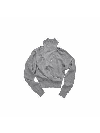 Acetate Cashmere Layered Cardigan