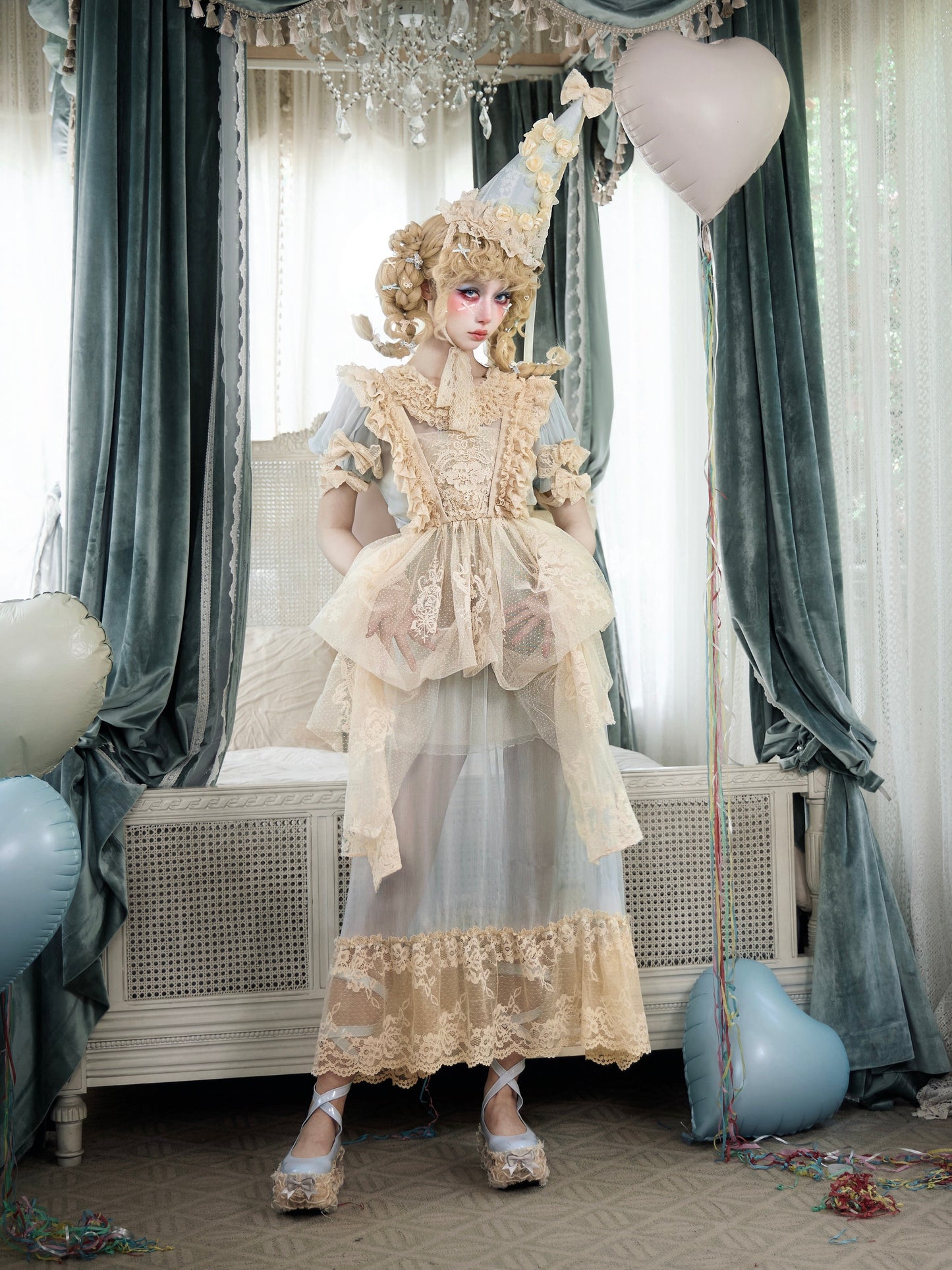 Cream Lace Rococo Apron | Vintage French Doll Accessory