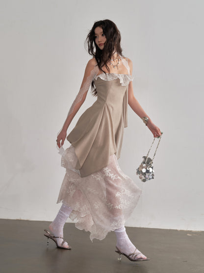 Embroidered Layered Slip Dress | Romantic Fairy Maxi Dress