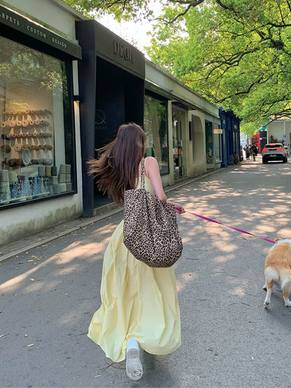 [Falling in Love Rose Garden] Yellow Long Dress - Gentle Wind Style