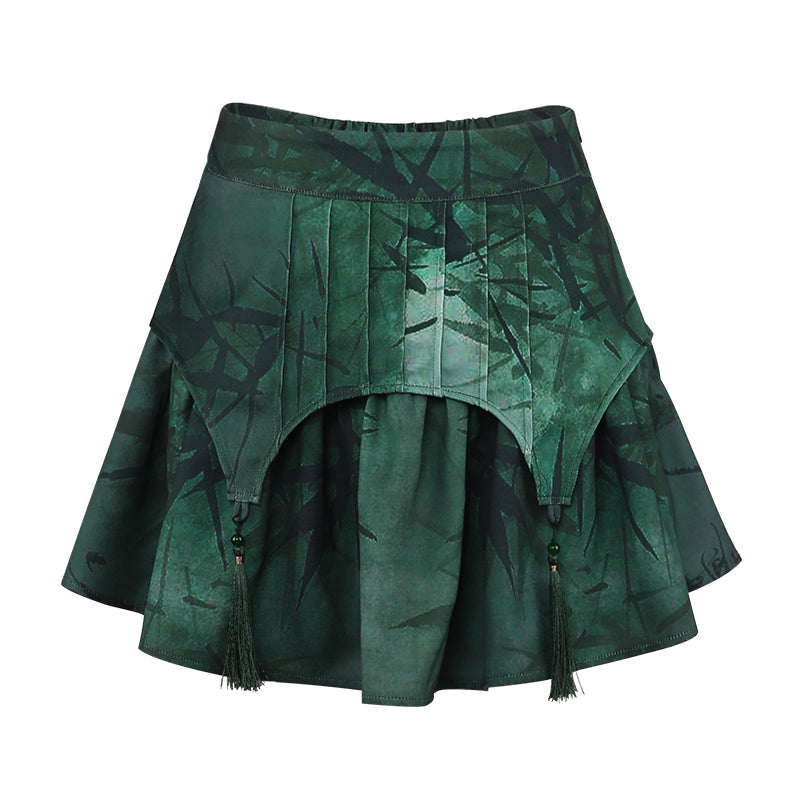 Green Bamboo Vest+Skirt