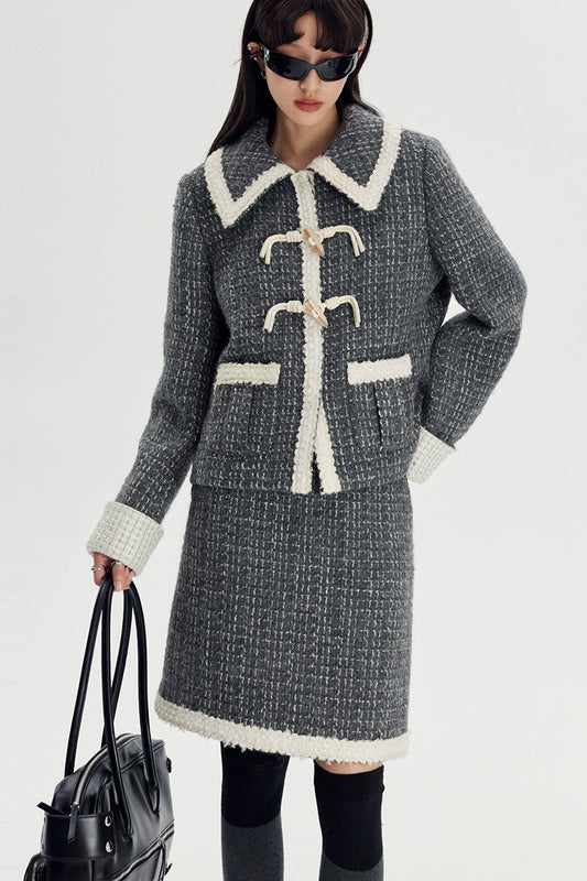 Academy Horn Button - Fragrant Coat & Skirt Set