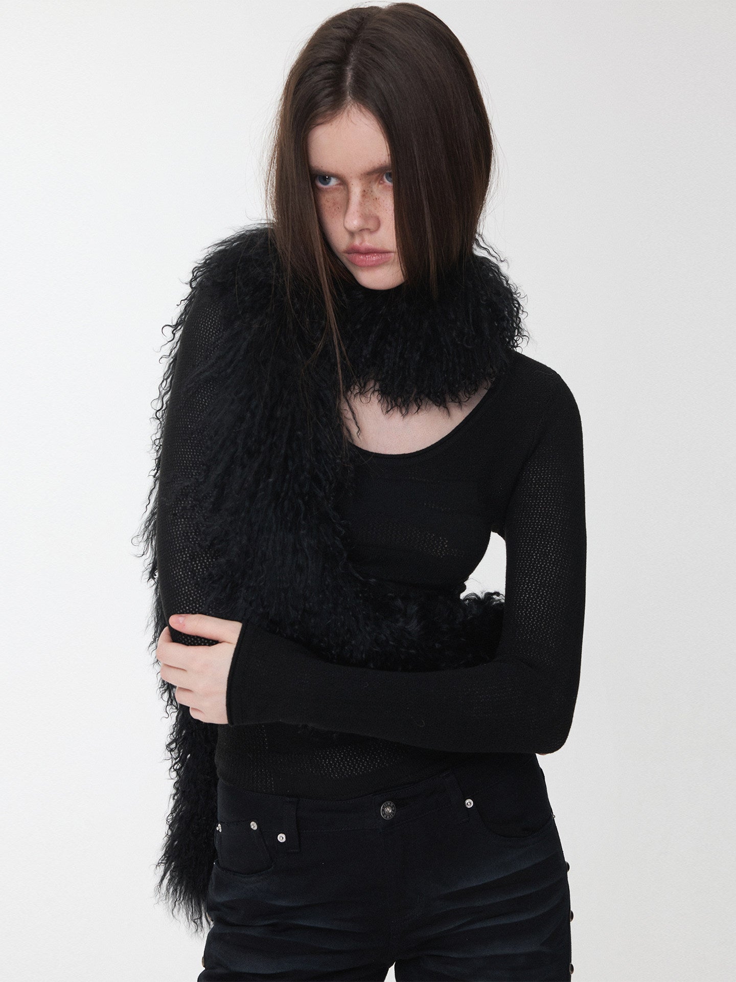 Knight Jacquard Openwork Knit Top