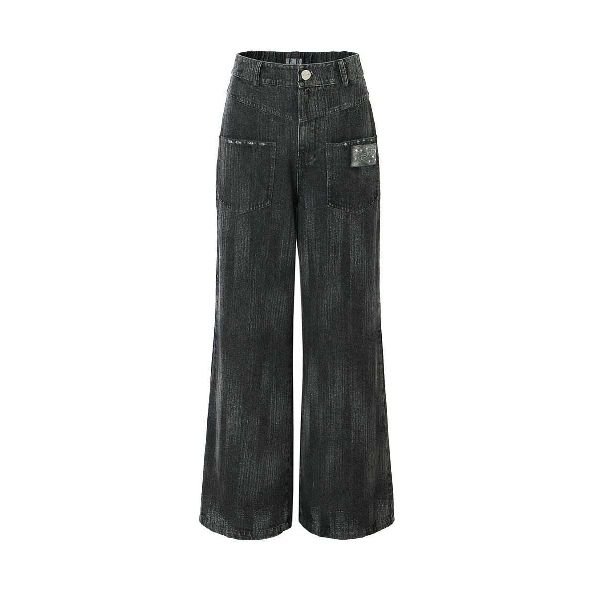 Black Washed High Waist Wide Leg Jeans