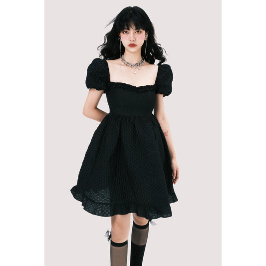 Black Jacquard Princess Dress - Original Design