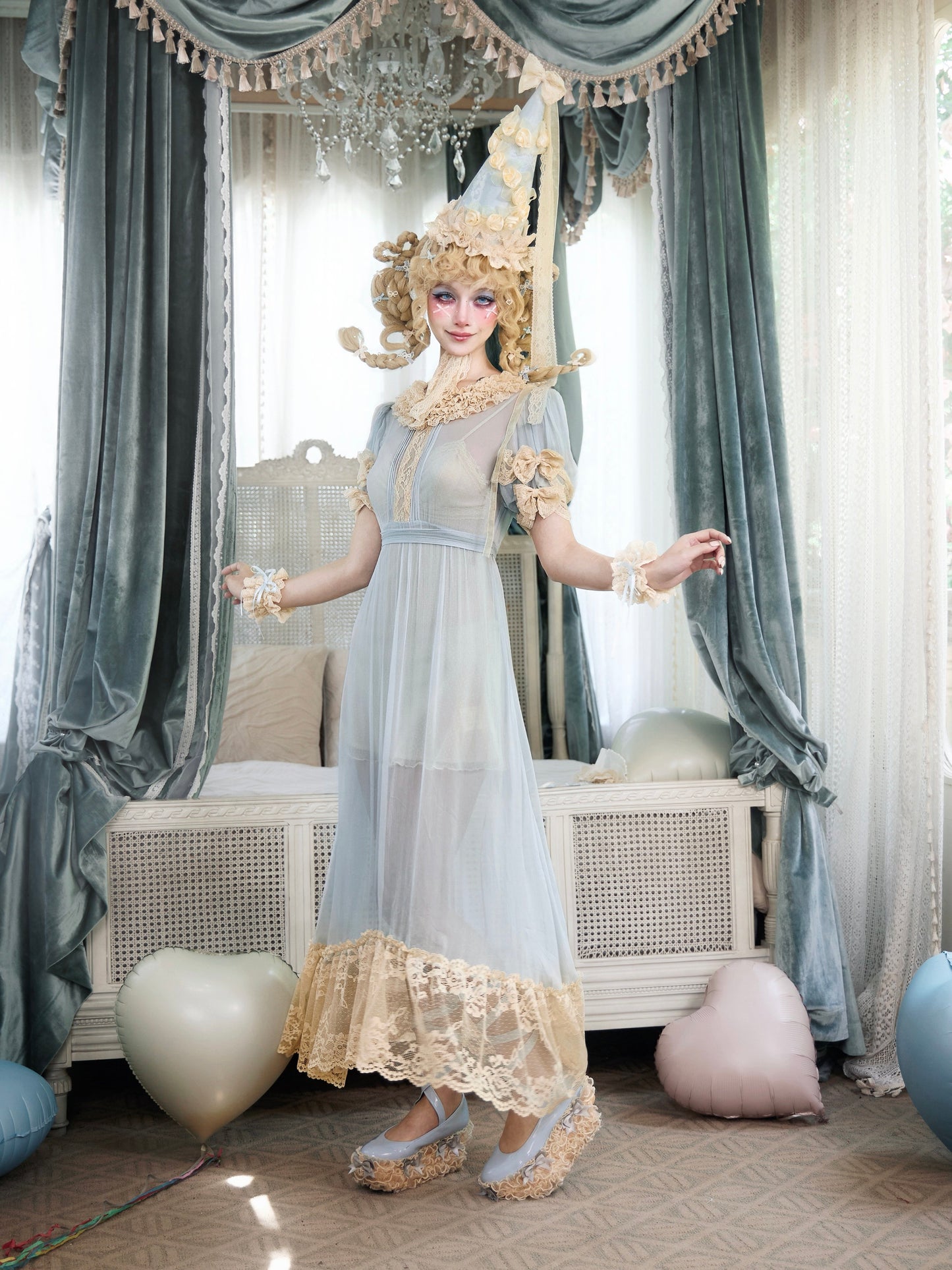 Baby Blue Rococo Lace Dress | French Doll Princess Dress