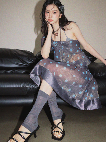 Polka Dot Ruffle Mini Dress | Retro Girly Layered Dress