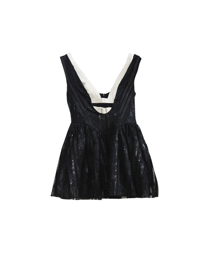 Gothic Dark Lace Sequin Dress