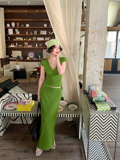 Green Vine Firefly Dream Top & Skirt Set