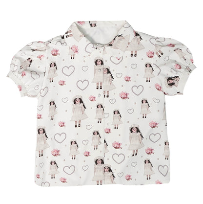 Camisa de burbujas de rosa de muñecas