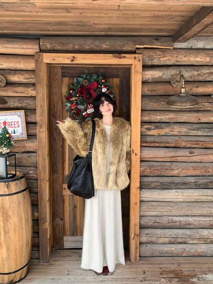 Warm Sunshine Luxe Long Eco Fur Coat