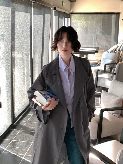 Gray Island Bookmarks 100% Cotton Trench Coat – Retro Autumn Edition